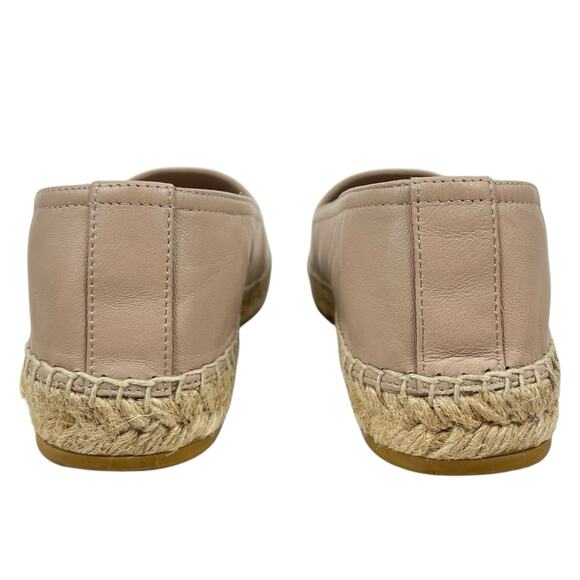 Saint Laurent Logo Monogram Nappa Leather Espadrilles Rose Poudre Size 38 - Picture 9 of 16